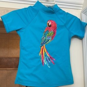 Lands End pullover mock neck Beach swimming girls 6X-7 Top